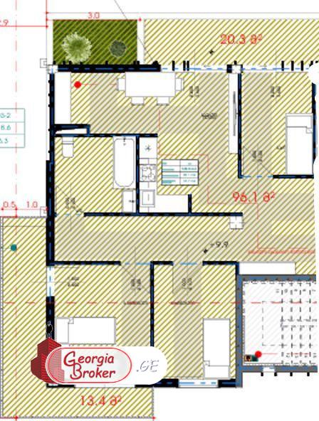 იყიდება ახალი აშენებული 4 ოთახიანი ბინა